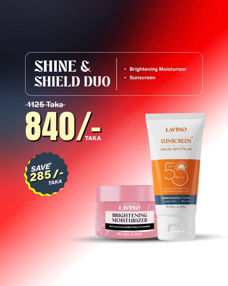 Shine & Shield Duo -  Lavino Sunscreen + Lavino Brightening Moisturizer